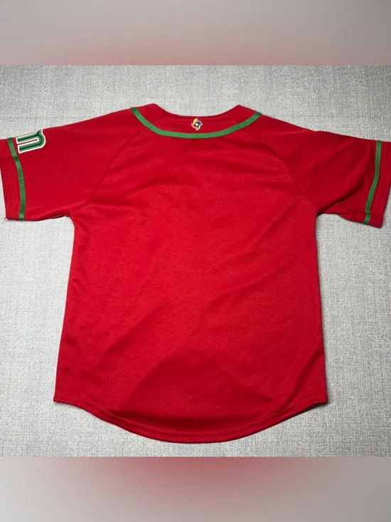 NWT Mitchell & Ness Mexico National Team Baseball Jersey Red Large - Picture 8 of 11